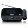 Lenco CR-615BK Zegar radiowy z budzikiem i projekcją, DAB+/FM, czarny