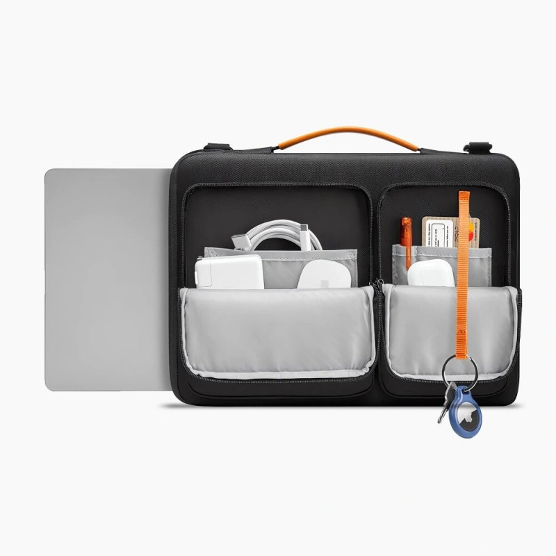 Torba na laptopa Tech-Protect Defender Bag THP4355 13-14", czarno-pomarańczowa