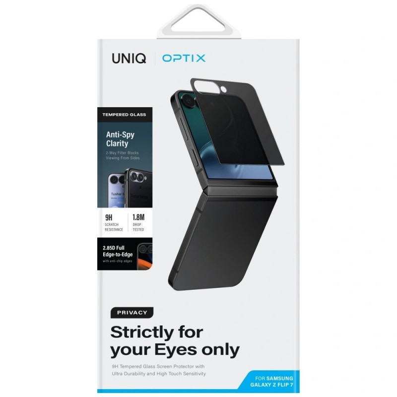 UNIQ Optix Privacy szkło hartowane chroniące prywatność do Samsung Galaxy Z Flip7