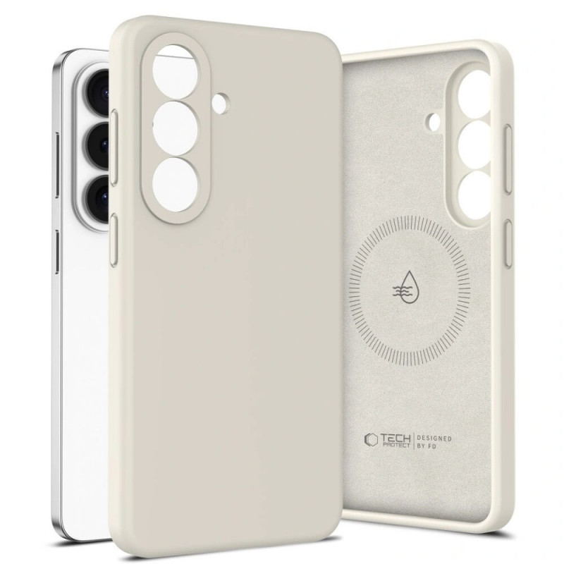 Etui silikonowe MagSafe Tech-Protect do Samsung Galaxy S26+, Cosmic Latte