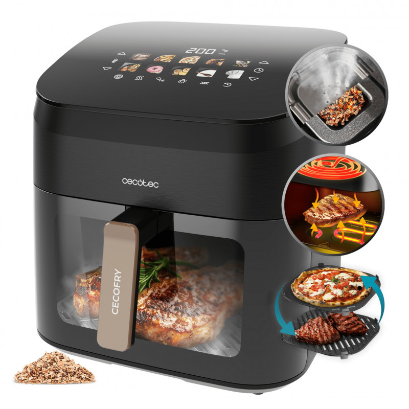 Cecotec Cecofry&Grill Smokin' 8500 frytkownica beztłuszczowa, 8,5 l, 2200 W, czarna