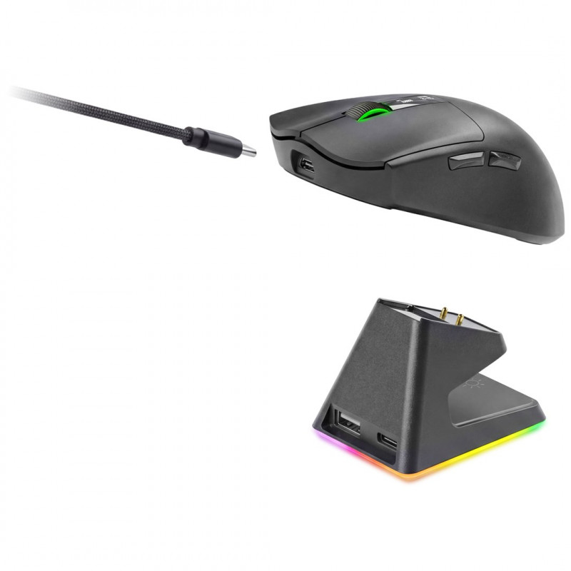 Mars Gaming MMW-ELITE Bezprzewodowa Mysz do Gier, 20000 DPI, Bluetooth 5.4, 2.4 GHz, Czarny