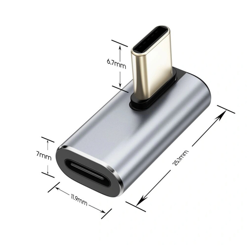 Tech-Protect UltraBoost AA03 kątowy adapter USB-C, szary