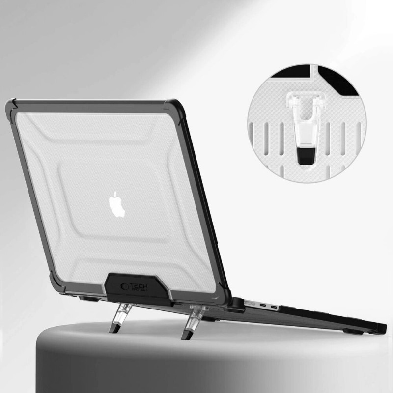 Etui Tech-Protect SmartShell Pro do Apple MacBook Air 13" (M2/M3/M4/M5) 2023-2025, czarno-przezroczyste