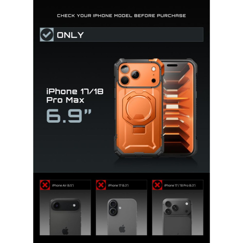 Etui Supcase UB Grip Mag MagSafe dla Apple iPhone 17 Pro Max / 18 Pro Max, Coral