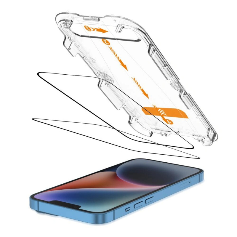 Tech-Protect Quick Set+ szkło hartowane folia ochronna na ekran dla Apple iPhone 13 / 13 Pro / 14 / 16e, czarny (2 szt.)