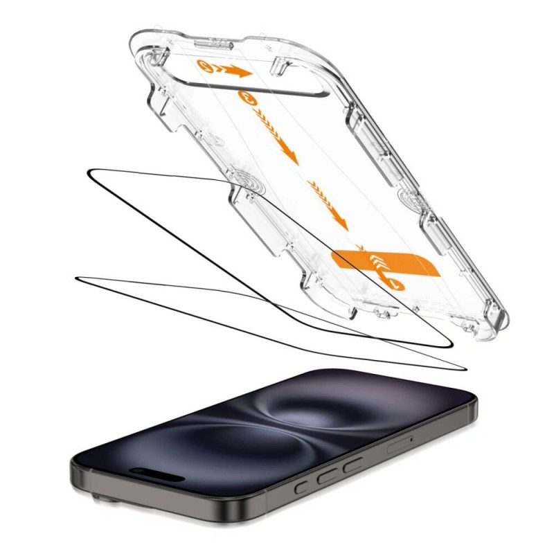 Tech-Protect Quick Set+ Szkło hartowane na ekran do Apple iPhone 15 / 16, czarny (2 szt.)