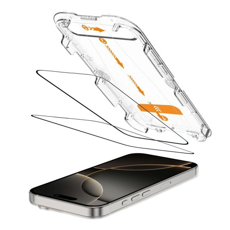 Tech-Protect Quick Set+ szkło hartowane na ekran dla Apple iPhone 16 Pro, czarny (2 szt.)