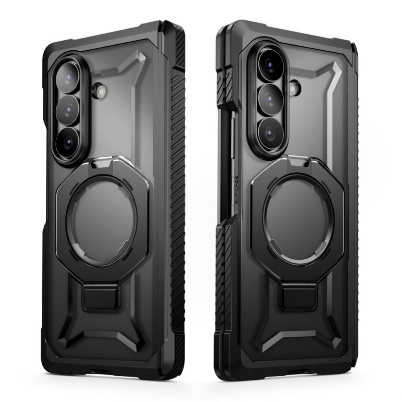 Etui Supcase UB Grip Mag MagSafe do Samsung Galaxy Z Fold 8 ze szkłem hartowanym i szkłem prywatności, czarny