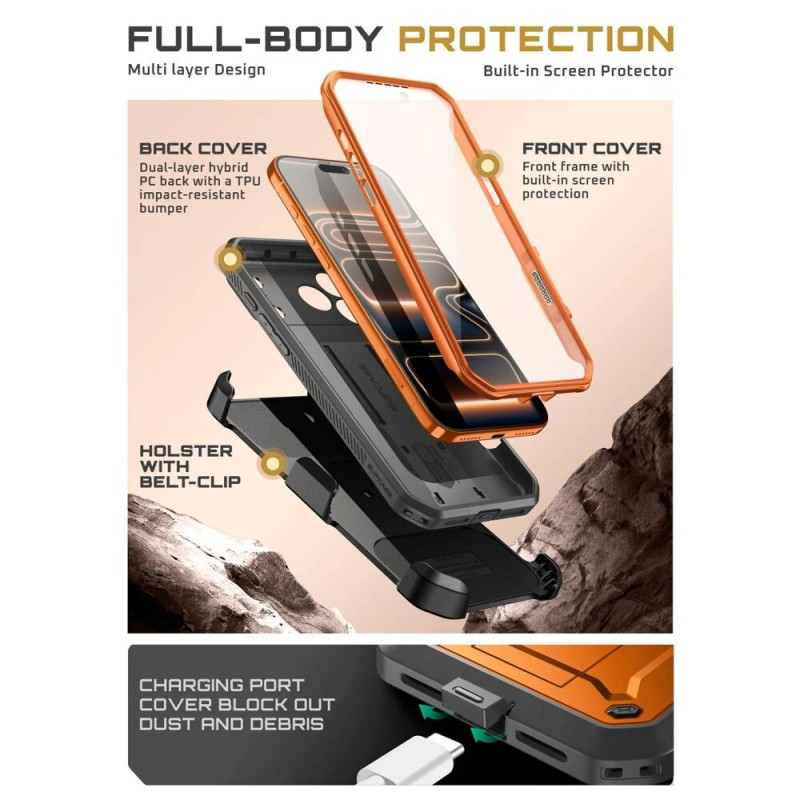 Supcase Unicorn Beetle Pro etui na Apple iPhone 17 Pro Max, koralowy