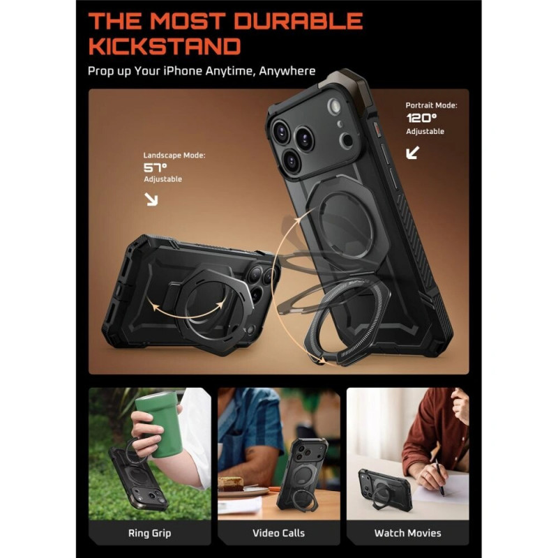 Etui Supcase Unicorn Beetle Grip Mag MagSafe dla Apple iPhone 17 Pro Max, czarne