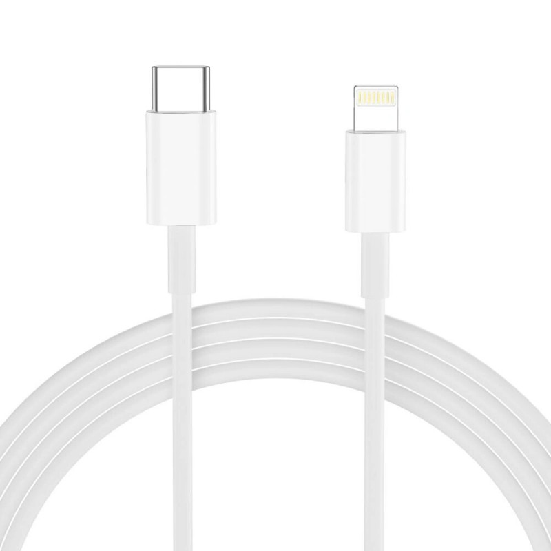 Tech-Protect NC20W ładowarka ścienna USB-C 1-port PD 20W z kablem Lightning, biała, 100 cm