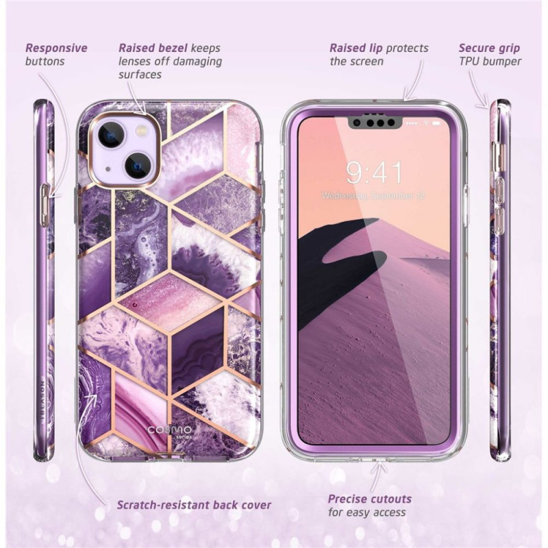 Etui Supcase Cosmo dla Apple iPhone 14 Plus / 15 Plus, Marble Purple