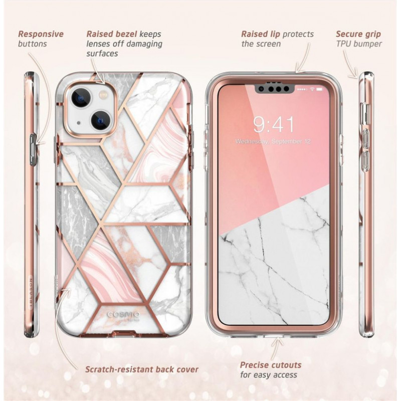 Etui Supcase Cosmo do Apple iPhone 14 Plus / 15 Plus, Pink Marble