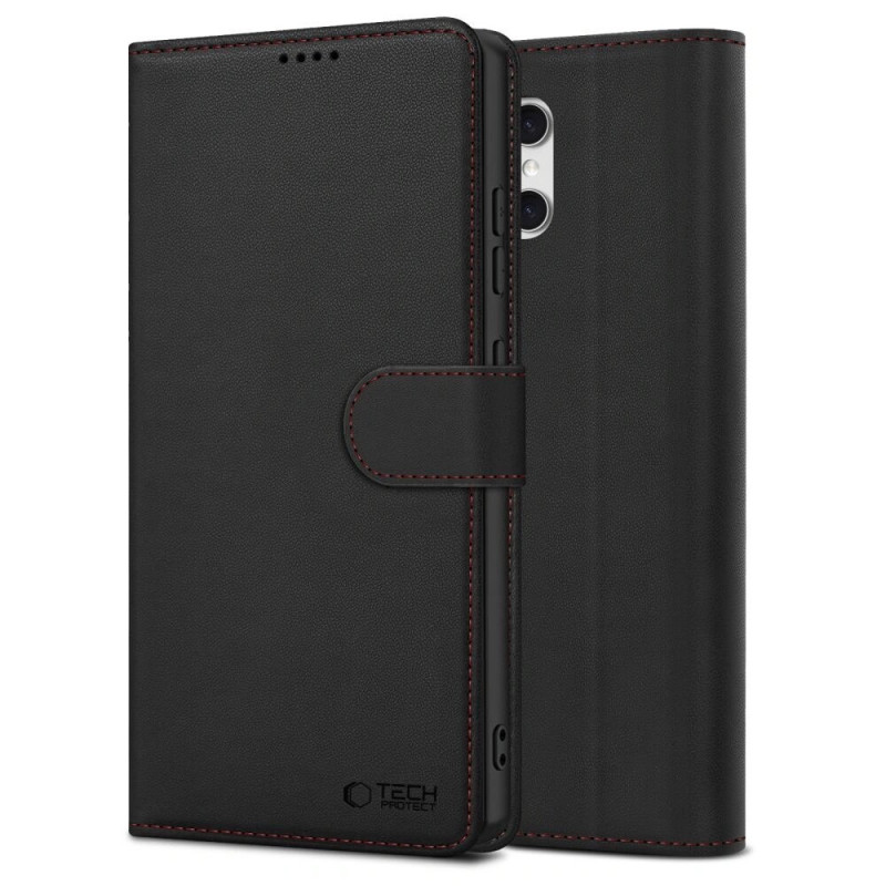 Etui portfel Tech-Protect dla Samsung Galaxy A57 5G, czarno-czerwone