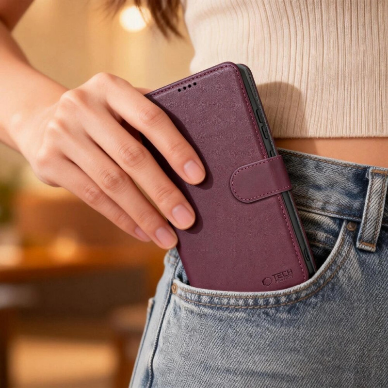 Etui portfel Tech-Protect do Samsung Galaxy A36 / A56 / A37 5G, Burgundy