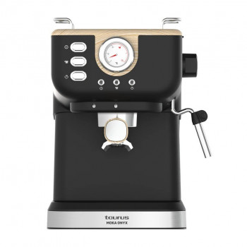 Taurus Onyx Moka ekspres do kawy kolbowy z drewnem 1050 W 20 bar, drewno/czarny/srebrny