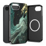 Etui Tech-Protect Lamano MagSafe dla Apple iPhone 16e / 17e, czarno-zielone (Verde Aura)