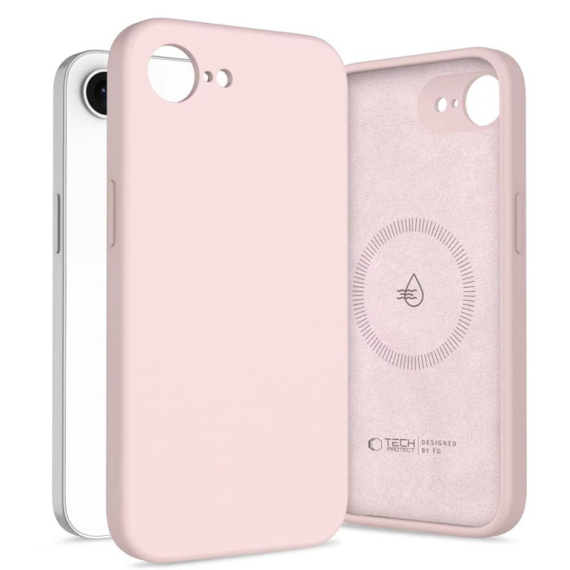 Etui silikonowe MagSafe Tech-Protect dla Apple iPhone 16e / 17e, Pink Pearl