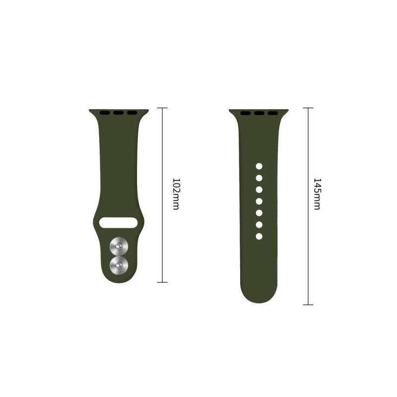 Tech-Protect pasek silikonowy do Apple Watch 8 / 9 / 10 / 11 / 12 / SE / Ultra 44/45/46/49 mm, Olive Green
