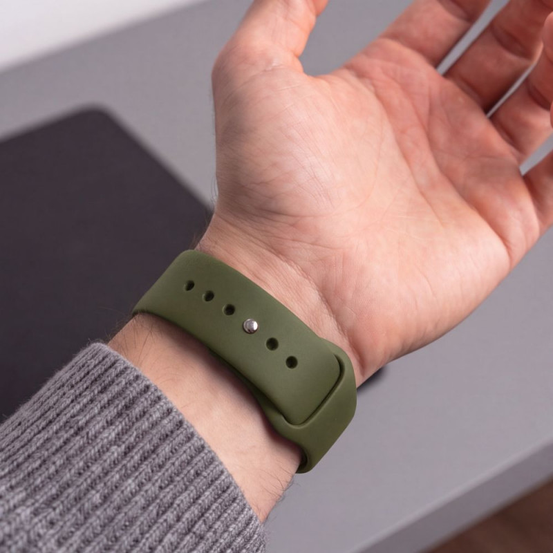 Tech-Protect pasek silikonowy do Apple Watch 8 / 9 / 10 / 11 / 12 / SE / Ultra 44/45/46/49 mm, Olive Green