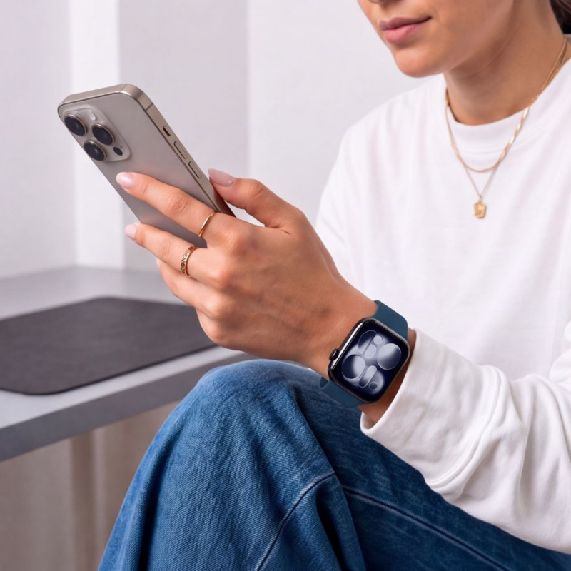 Tech-Protect pasek silikonowy do Apple Watch 8 / 9 / 10 / 11 / 12 / SE / Ultra 44/45/46/49 mm, Navy Blue