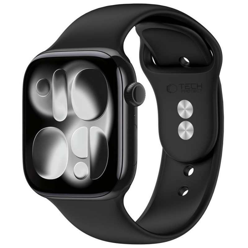 Tech-Protect pasek silikonowy do Apple Watch 8 / 9 / 10 / 11 / 12 / SE / Ultra 44/45/46/49 mm, czarny
