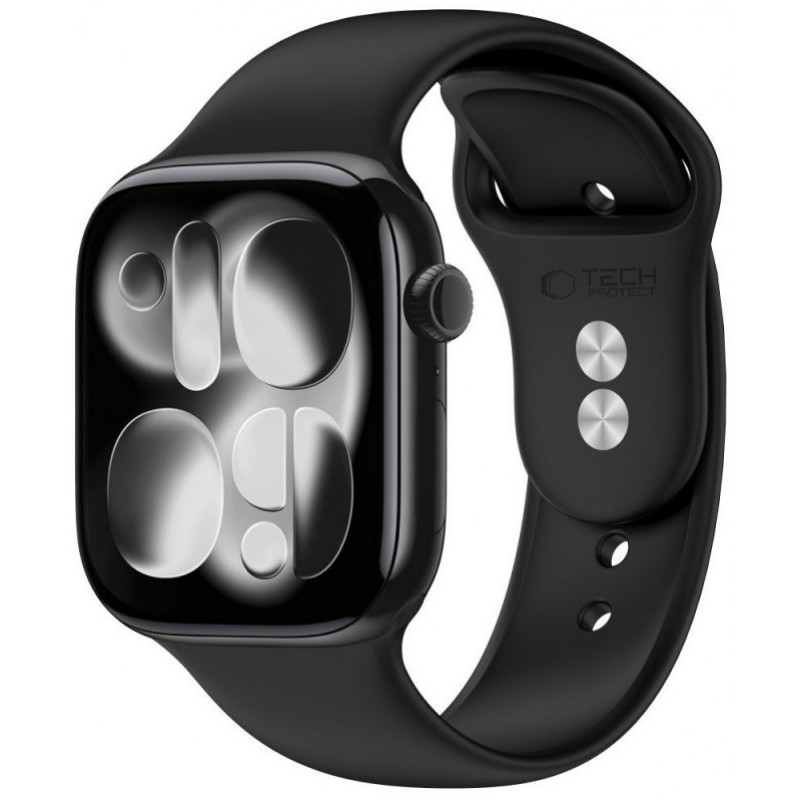 Tech-Protect pasek silikonowy do Apple Watch 8 / 9 / 10 / 11 / 12 / SE / Ultra 44/45/46/49 mm, czarny