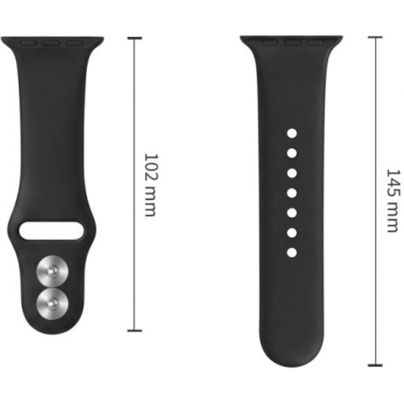 Tech-Protect pasek silikonowy do Apple Watch 8 / 9 / 10 / 11 / 12 / SE / Ultra 44/45/46/49 mm, czarny