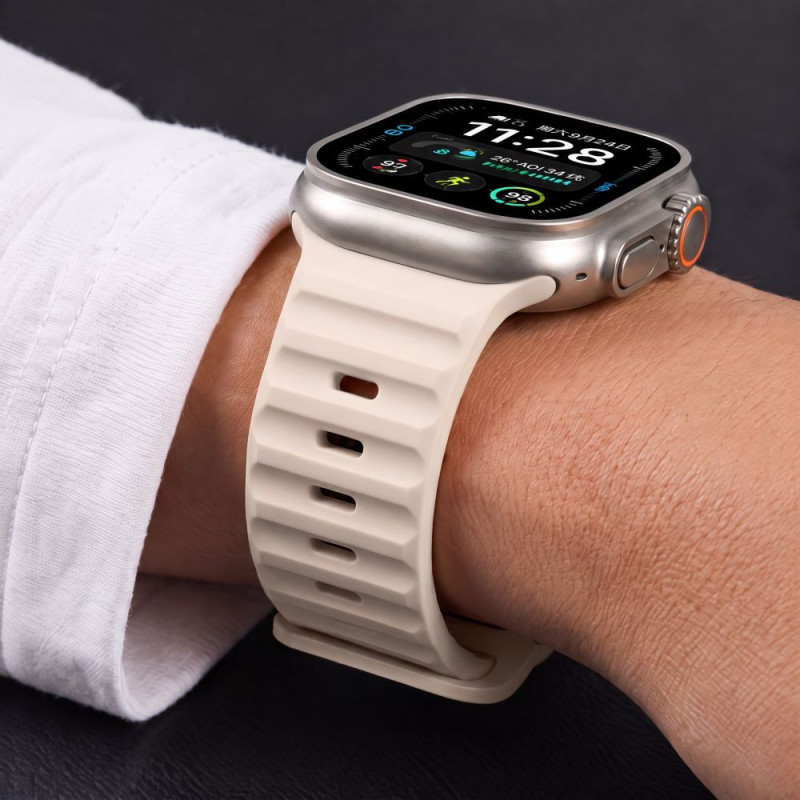 Tech-Protect Silicone Line Apple Watch 8 / 9 / 10 / 11 / 12 / SE / Ultra 44/45/46/49 mm pasek, Stone