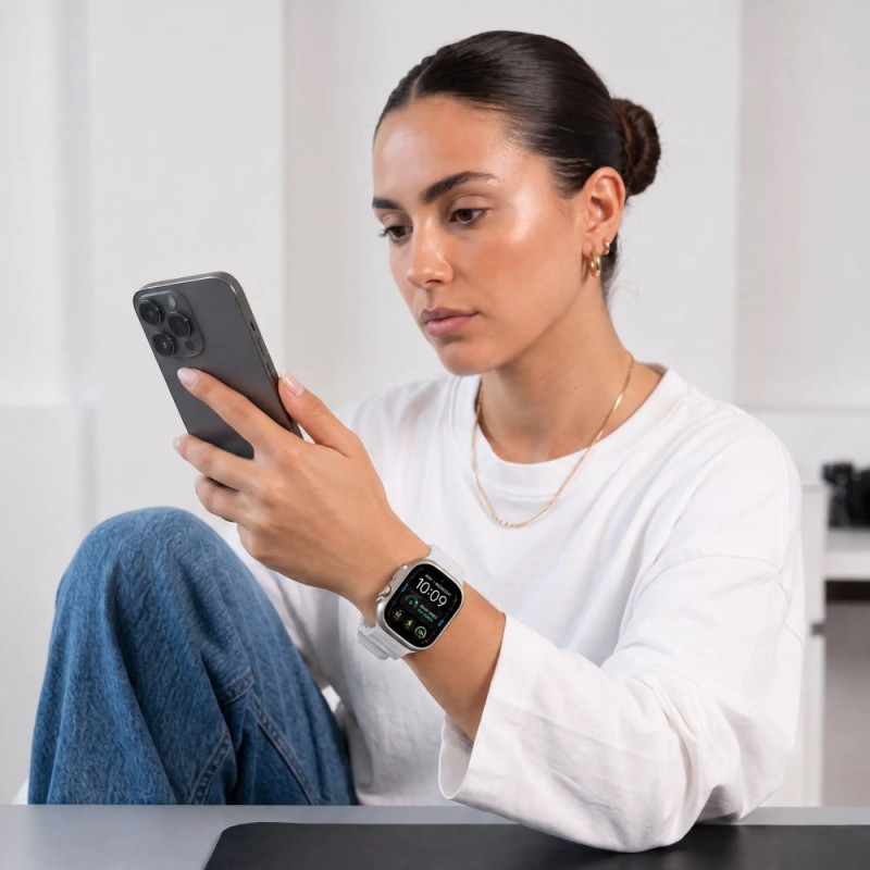 Tech-Protect Silicone Line Apple Watch 8 / 9 / 10 / 11 / 12 / SE / Ultra 44/45/46/49 mm pasek, Lunar Grey