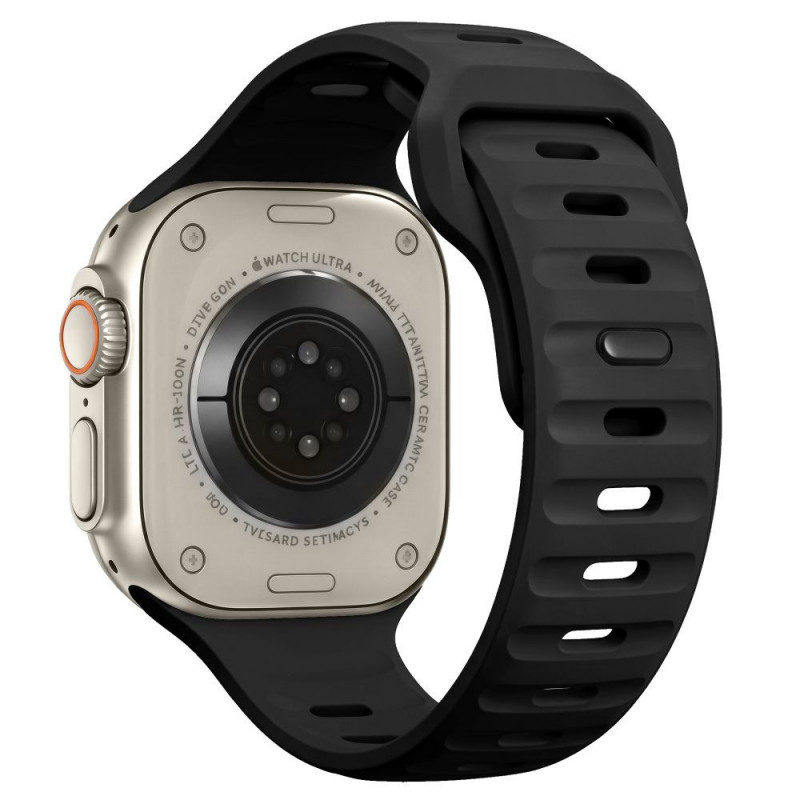Tech-Protect Silicone Line pasek do Apple Watch 8 / 9 / 10 / 11 / 12 / SE / Ultra 44/45/46/49 mm, czarny