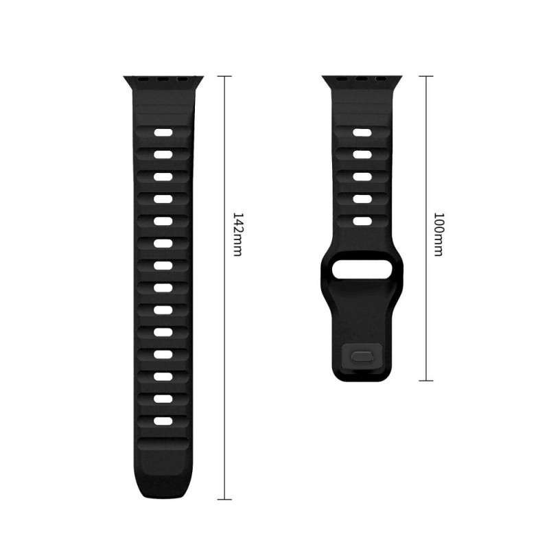 Tech-Protect Silicone Line pasek do Apple Watch 8 / 9 / 10 / 11 / 12 / SE / Ultra 44/45/46/49 mm, czarny