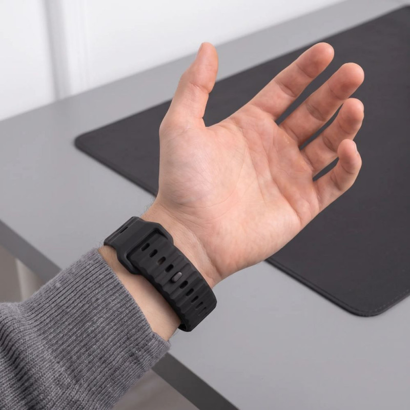 Tech-Protect Silicone Line pasek do Apple Watch 8 / 9 / 10 / 11 / 12 / SE / Ultra 44/45/46/49 mm, czarny