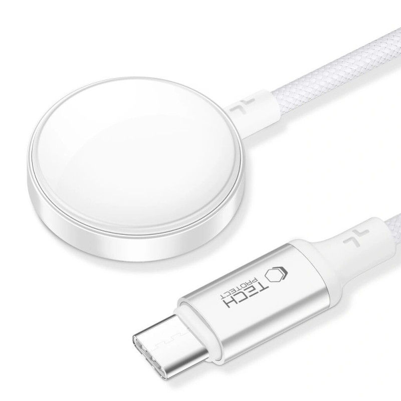 Tech-Protect MC02 UltraBoost magnetyczna ładowarka kabel USB-C 100 cm do Apple Watch, biały
