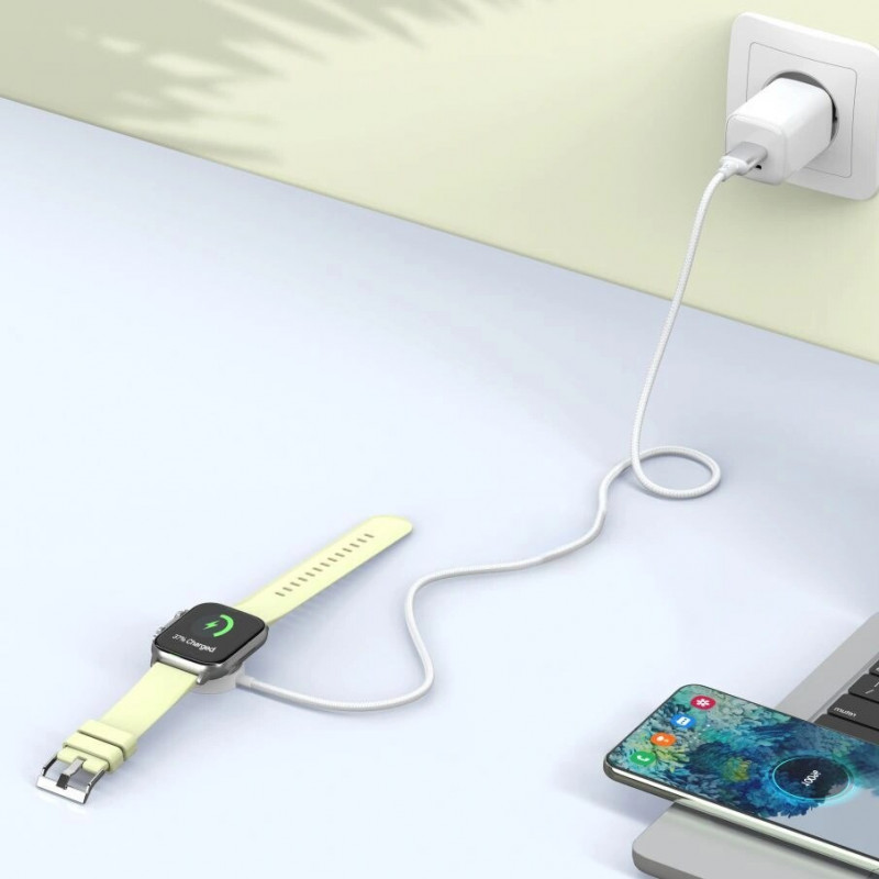 Tech-Protect MC02 UltraBoost magnetyczna ładowarka kabel USB-C 100 cm do Apple Watch, biały