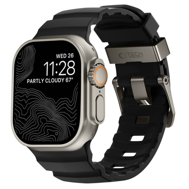 Tech-Protect Motion Apple Watch 8 / 9 / 10 / 11 / 12 / SE / Ultra 44/45/46/49 mm pasek, czarny