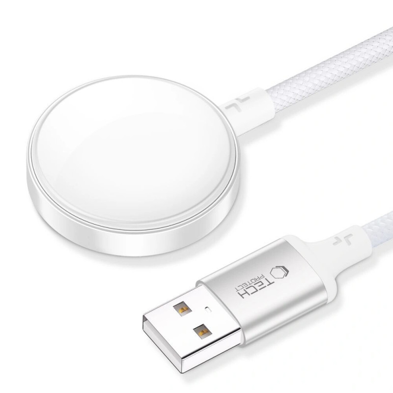 Tech-Protect MC02 UltraBoost magnetyczna ładowarka kabel USB-A 100 cm do Apple Watch, biały