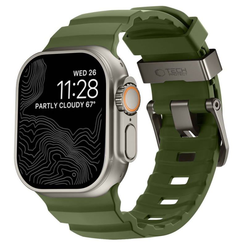 Tech-Protect Motion Apple Watch 8 / 9 / 10 / 11 / 12 / SE / Ultra 44/45/46/49 mm pasek, Tactical Green