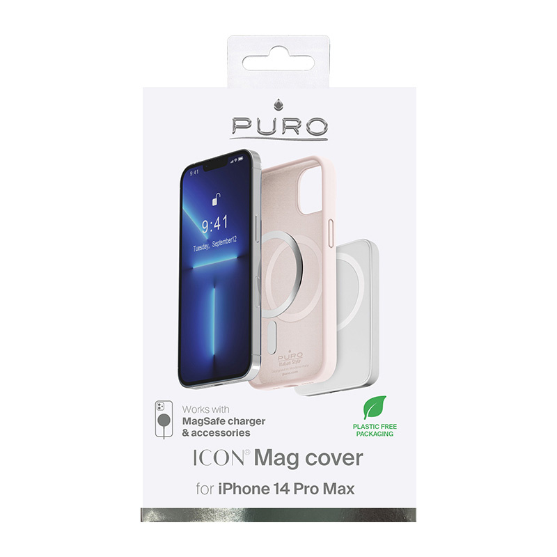 Puro ICON MAG MagSafe etui silikonowe do Apple iPhone 14 Pro Max, Dusty Pink