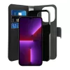 Puro Wallet Detachable MagSafe 2in1 etui z PU ze skrzydełkiem i portfelem do iPhone 14 Pro Max, czarne