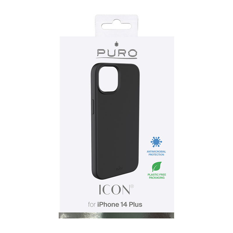 Puro ICON Antimicrobial Cover do Apple iPhone 14 Plus / 15 Plus, czarny