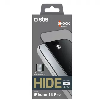 SBS Hide Full Cover szkło prywatyzujące dla iPhone 18 Pro, 0,33 mm