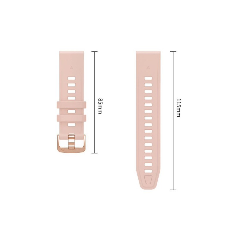 Tech-Protect Silikonowy pasek do zegarka dla Garmin Fenix 5s / 5s Plus / 6s / 6s Pro / 7s / 8 / 9 / 9 Pro 43 mm, Powder Pink