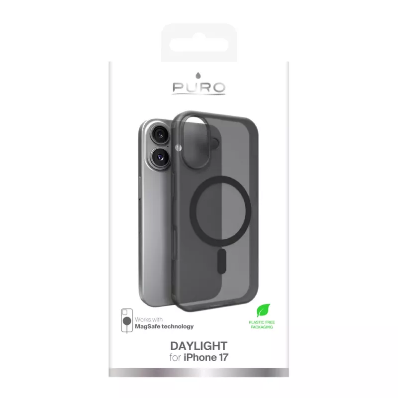 Etui silikonowe Puro Daylight MagSafe Compatible do iPhone 17, Translucent Black