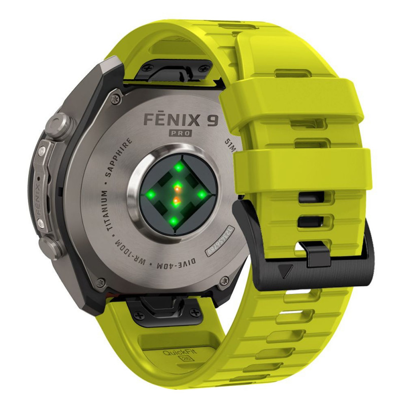 Tech-Protect Pasek do zegarka z silikonu do Garmin Fenix 5 / 6 / 6 Pro / 7 / 8 / 8 Pro / E / 9 / 9 Pro 47 mm, Volt Lime