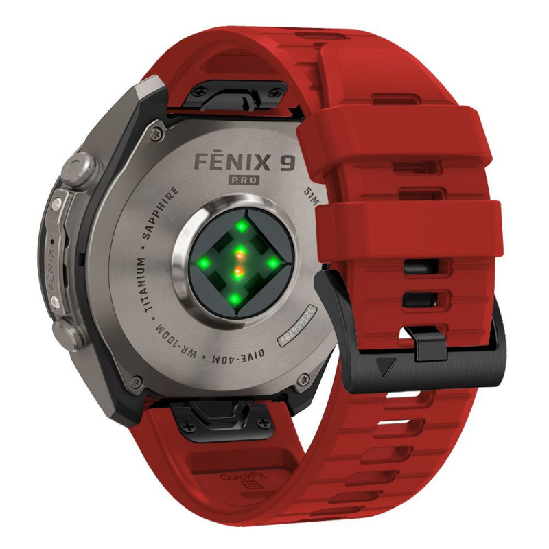Pasek do zegarka Tech-Protect Silicone do Garmin Fenix 5 / 6 / 6 Pro / 7 / 8 / 8 Pro / E / 9 / 9 Pro 47 mm, Crimson Red
