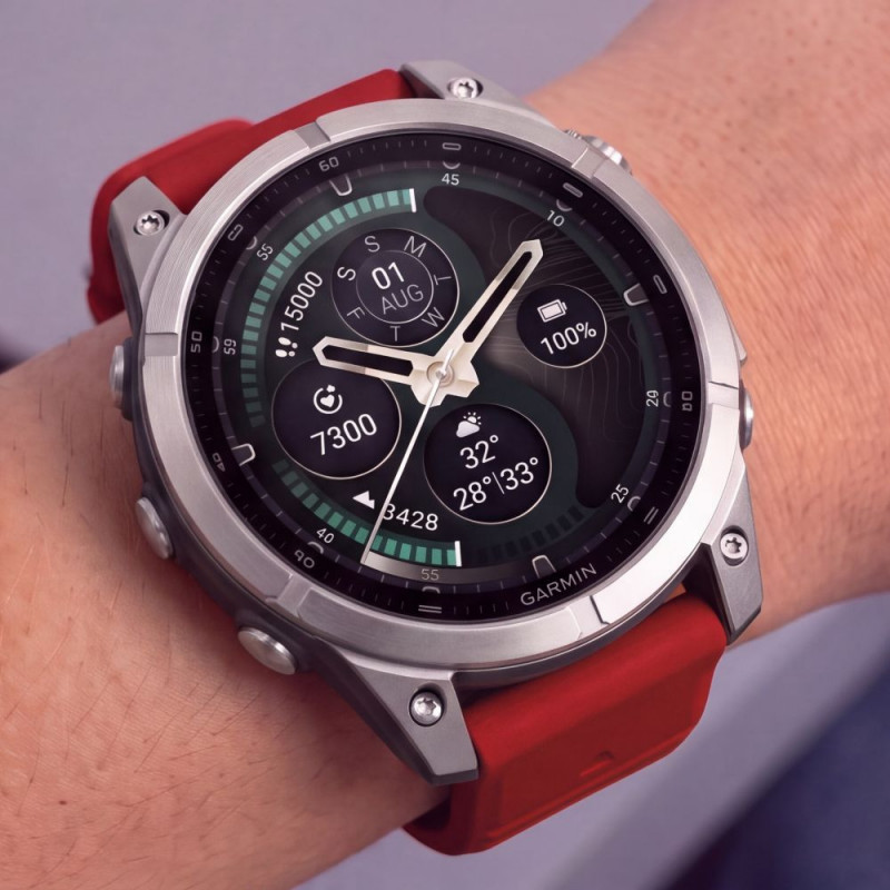 Pasek do zegarka Tech-Protect Silicone do Garmin Fenix 5 / 6 / 6 Pro / 7 / 8 / 8 Pro / E / 9 / 9 Pro 47 mm, Crimson Red
