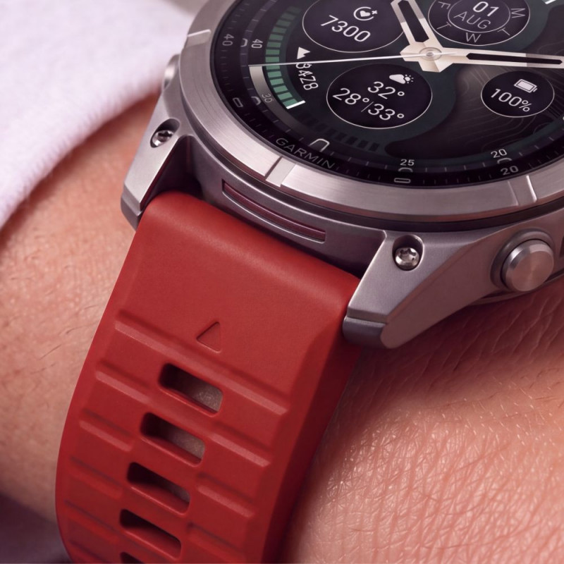 Pasek do zegarka Tech-Protect Silicone do Garmin Fenix 5 / 6 / 6 Pro / 7 / 8 / 8 Pro / E / 9 / 9 Pro 47 mm, Crimson Red