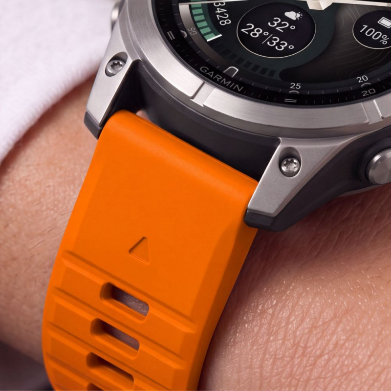 Tech-Protect Pasek do zegarka z silikonu do Garmin Fenix 5 / 6 / 6 Pro / 7 / 8 / 8 Pro / E / 9 / 9 Pro 47 mm, Signal Orange